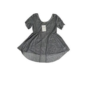 Lily White Silver Glitter Dress High Low Party‎ Sparkle Size L